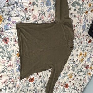 Jerzees Olive Green Long Sleeve Men's Tee